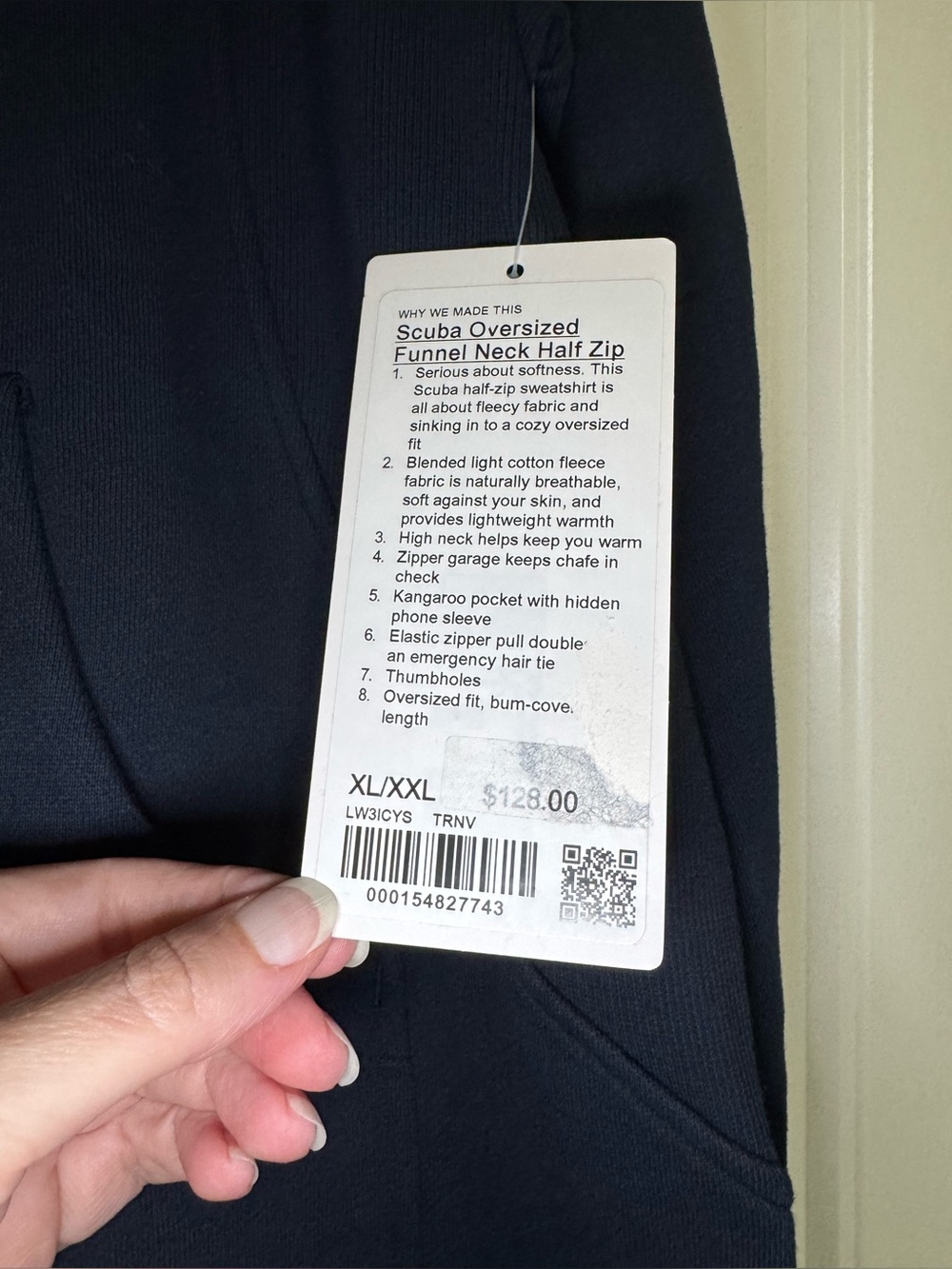 Lululemon Scuba Oversized Funnel-Neck Half Zip *Long True Navy Size XL/XXL - Picture 3 of 9